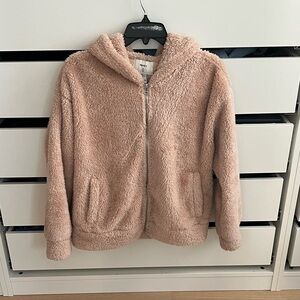 Forever 21 Blush Fleece Zip-Up Jacket